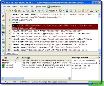 скриншот CSE HTML Validator Lite