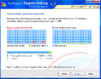 скриншот Auslogics Registry Defrag
