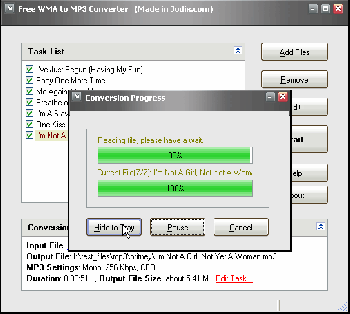 скриншот Free WMA to MP3 Converter