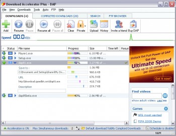 скриншот Download Accelerator Plus