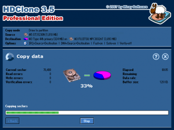 скриншот HDClone Free Edition