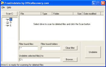 скриншот FreeUndelete