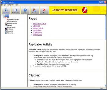 скриншот Activity Reporter