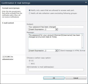 скриншот SharePoint Password Change & Expiration