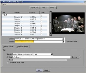 скриншот Free DVD Decoder