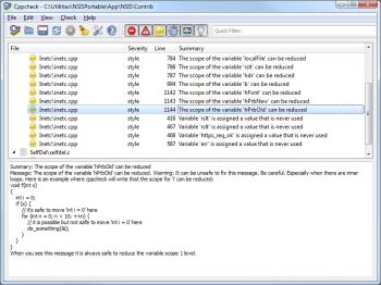 скриншот Cppcheck Portable