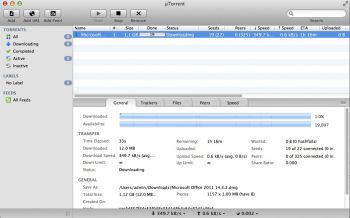 скриншот uTorrent