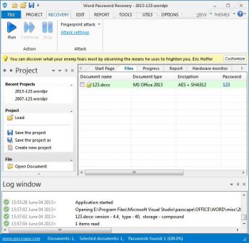 скриншот Word Password Recovery