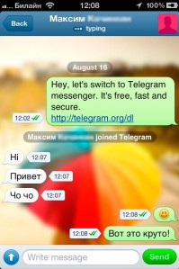 скриншот Telegram Messenger