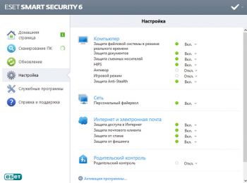 скриншот ESET NOD32 Smart Security