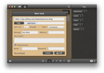 скриншот Folx - менеджер загрузок для Mac