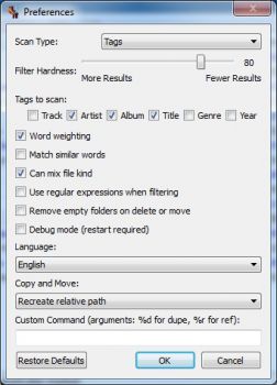 скриншот dupeGuru Music Edition
