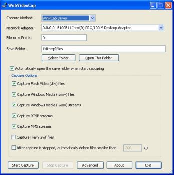 скриншот WebVideoCap