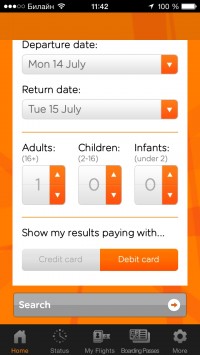 скриншот easyJet mobile