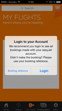 скриншот easyJet mobile