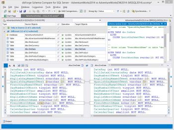 скриншот dbForge Schema Compare for SQL Server