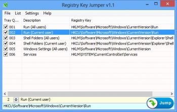 скриншот Registry Key Jumper