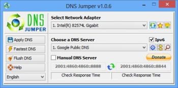 скриншот Dns Jumper