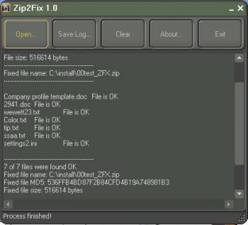 скриншот Zip2Fix