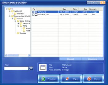 скриншот Smart Data Scrubber