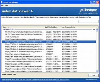 скриншот Index.dat Viewer
