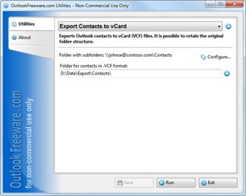 скриншот Export Contacts to vCard для Outlook
