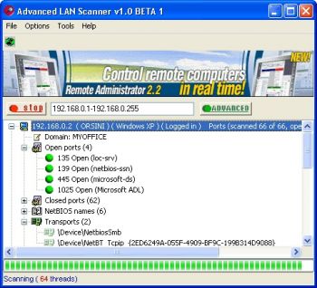 скриншот Advanced LAN Scanner
