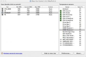 скриншот Macs Fan Control для Windows