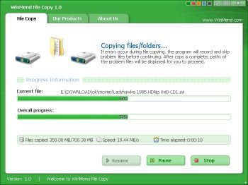 скриншот WinMend File Copy