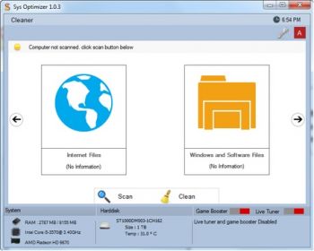скриншот Sys Optimizer