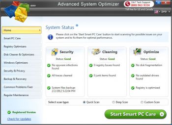 скриншот Advanced System Optimizer