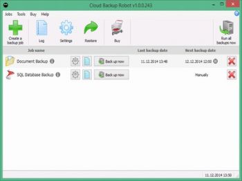 скриншот Cloud Backup Robot