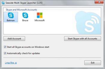 скриншот Seaside Multi Skype Launcher