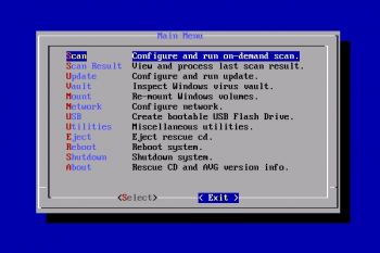 скриншот AVG Rescue CD