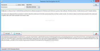 скриншот Paranoia Text Encryption for PC