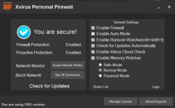 скриншот Xvirus Personal Firewall