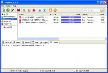 скриншот µTorrent