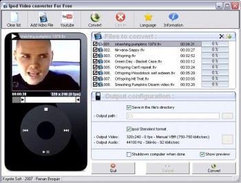 скриншот Free Ipod video converter