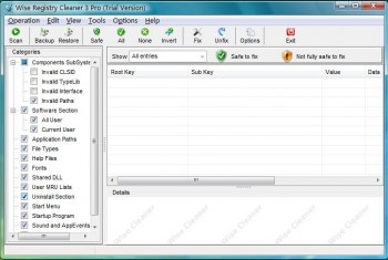 скриншот Wise Registry Cleaner