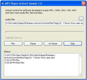 скриншот MP3 Player ActiveX (OCX)