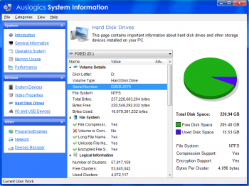 скриншот Auslogics System Information