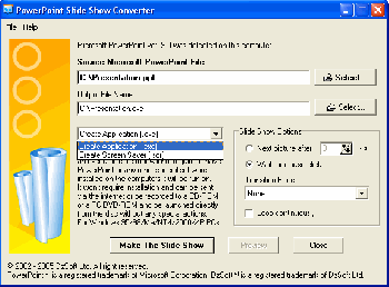 скриншот PowerPoint Slide Show Converter