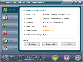 скриншот DirectX Happy Uninstall