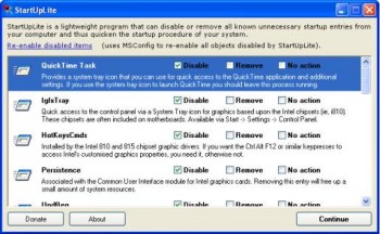 скриншот StartUpLite