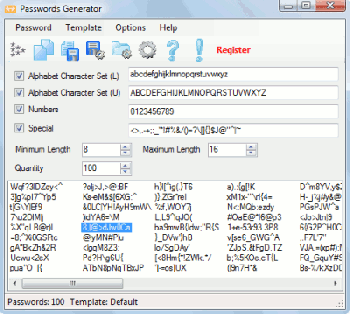 скриншот Passwords Generator