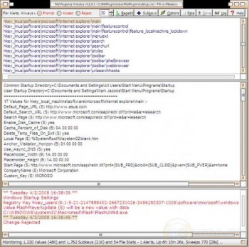 скриншот MJ Registry Watcher 