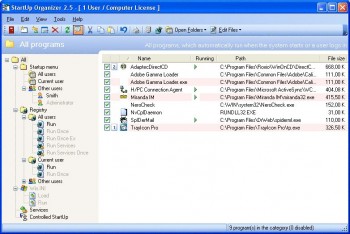 скриншот StartUp Organizer