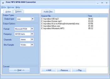 скриншот Free MP3 WMA WAV Converte