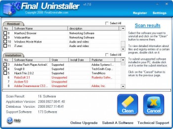 скриншот Final Uninstaller