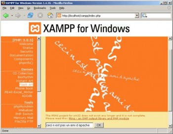 скриншот XAMPP